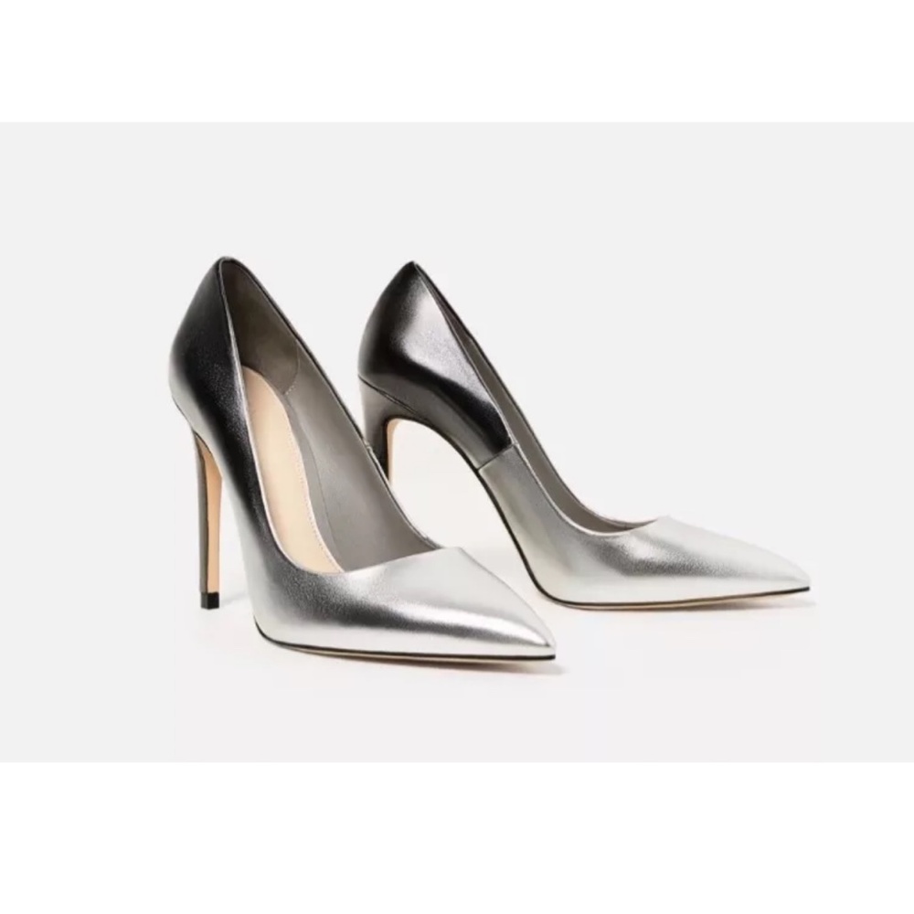 Zara Ombre Silver/Pewter High Heel Pumps